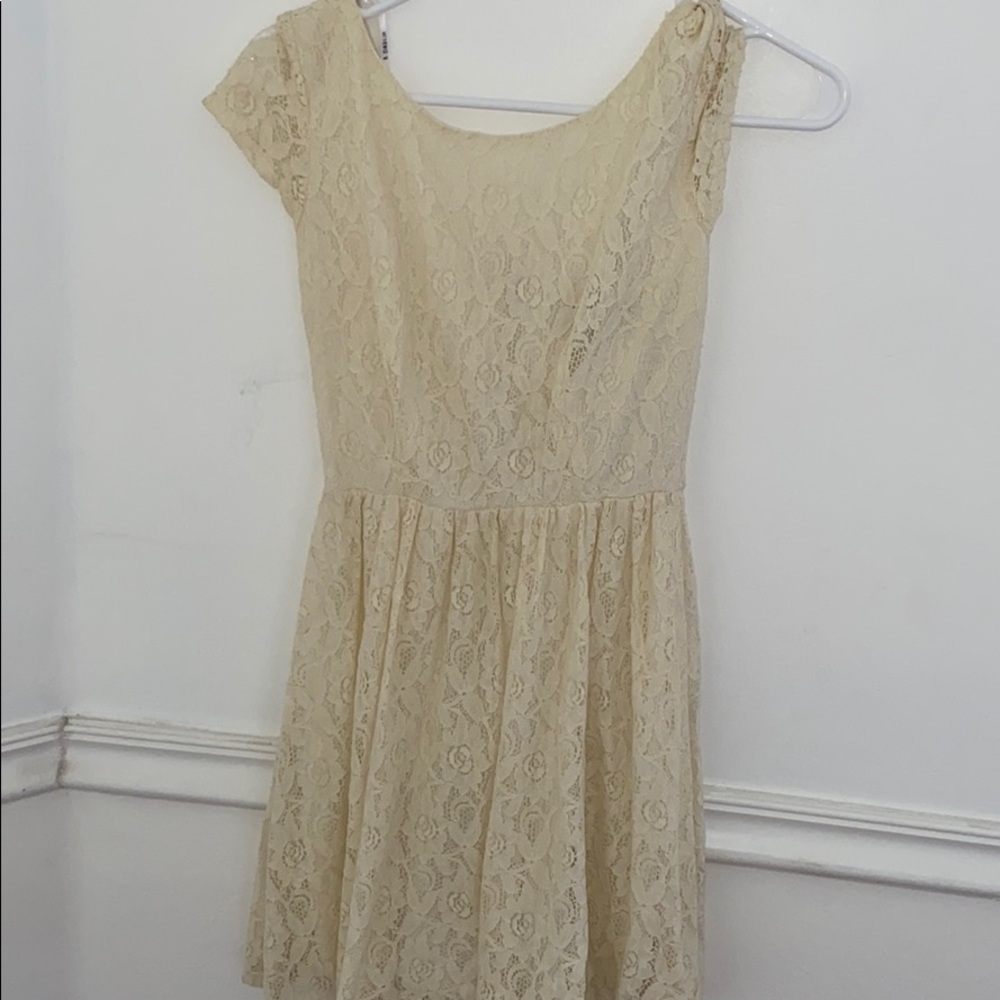 Beige lace dress